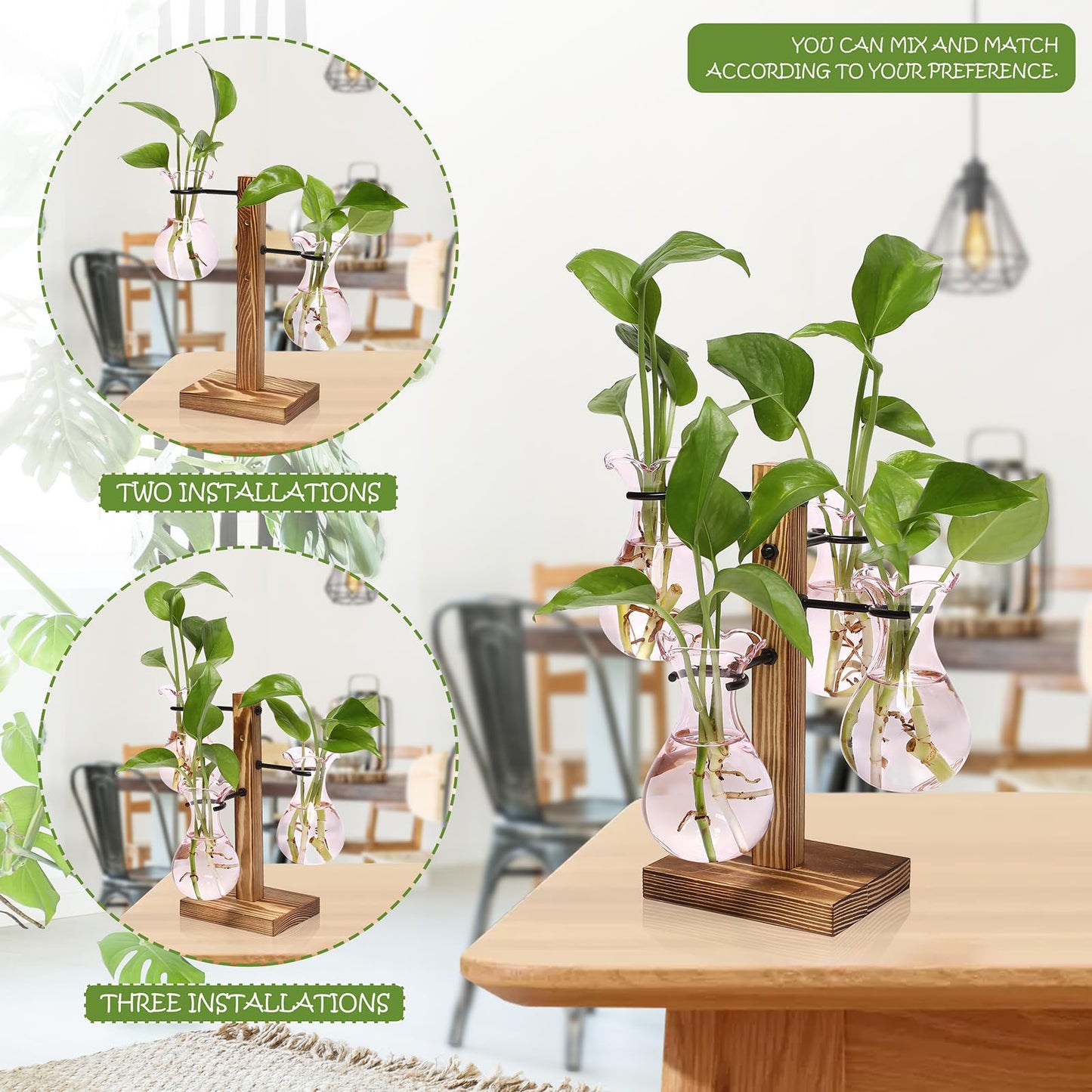 Plants Propagation Stations Bulb Glass Propagation Birthday Gift for Women Garden Plant Lovers - 4 Bulb