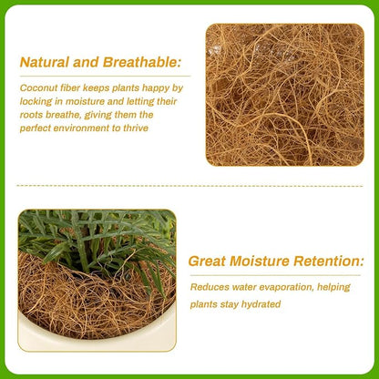 MAQIHAN Natural Coconut Husk Fiber - Organic Coconut Husk Silk for Plants,Bird Nesting Material,Organic Coco Coir for Plants,Perfect for Greenery Covering,Home Decoration,Gardening,Outdoor Use
