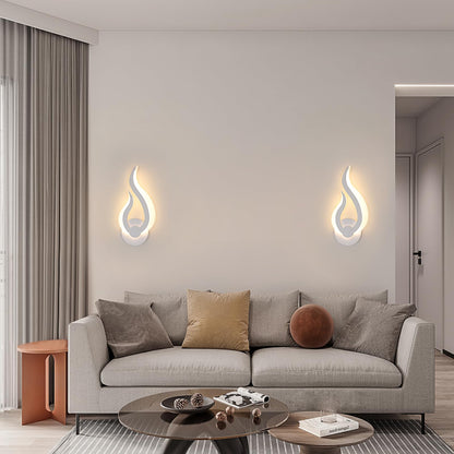 DELIPOP Modern LED Wall Sconces, 3000K Warm White Flame Shape LED Wall Light, 10W Energy Efficient Indoor Wall Lamp for Bedroom, Bathroom, Living Room, Hallway, Corridor