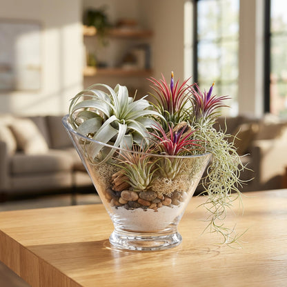 WGVI Slant Cut Calyx Glass Vase, Width 7.25", Height 6.25", Clear Terrarium, Candy Dish, Fruit Jar, Floral Container for Wedding Party Event, Home Office Decor, 1 Piece