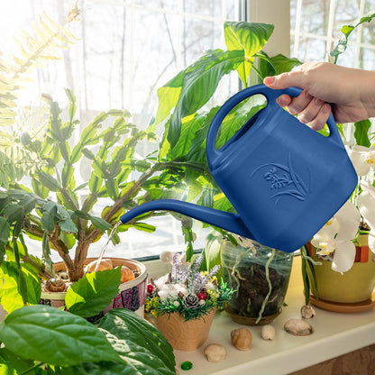 ZXJ Plant Watering Can - for Indoor and Outdoor Home Garden Plants - with Long Spout - Blue - 1/2 Gallon