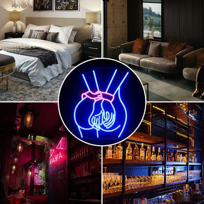 Looklight Lady Neon Sign,Neon Sign for Wall Decor,Lady Back Neon Light Up Sign,LED Sign Blue Neon Sign for Bedroom Man Cave Game Room Home Party Art Decor,Bar,Club