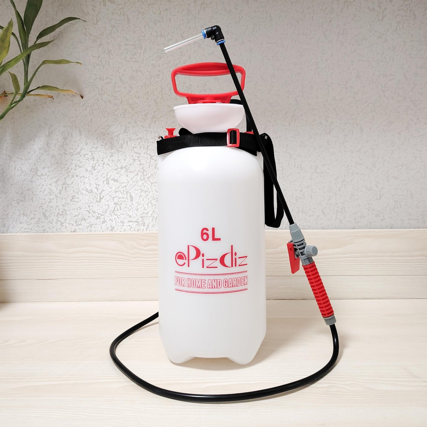 ePizdiz Watering Can Device for Watering Hanging Plant Basket Hard to Reach High Plant Waterer Sprayer 1.6 Gallon (Red 6L)