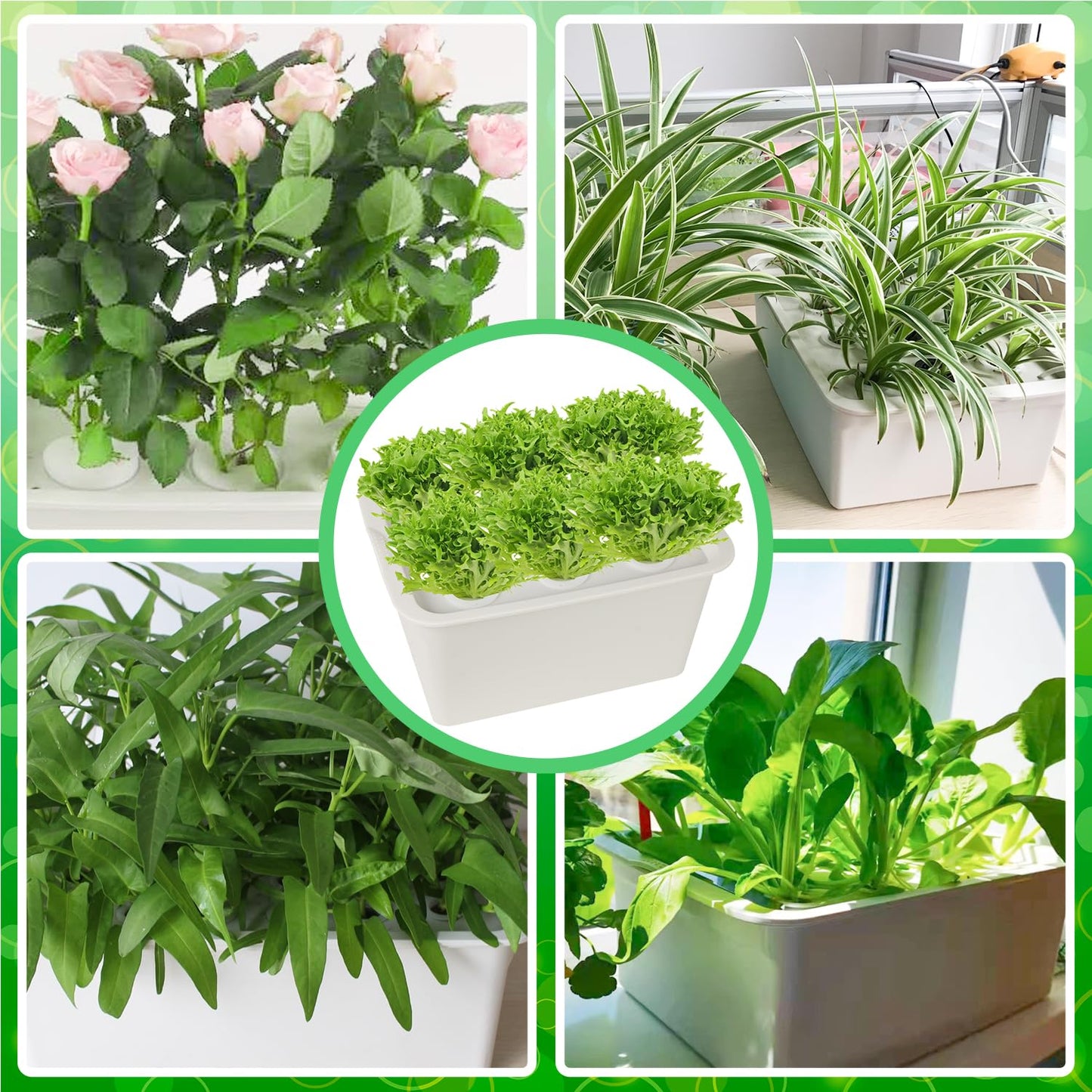 Aunifun Hydroponics Grower Kit DIY Self Watering Indoor Hydroponics Tools Hydroponic System Planting Container Include Aquarium Air Pump Buoy Planting Box