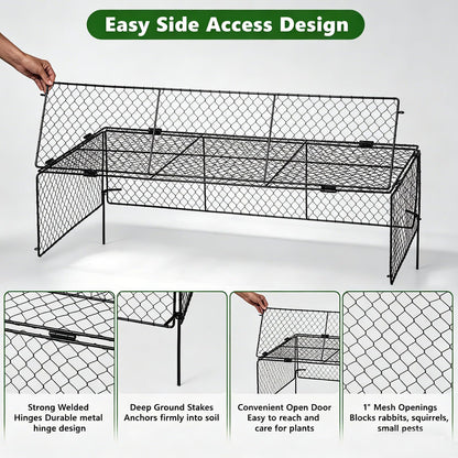 3 Pack Plant Protectors from Animals, Garden Cloches for Plants, Rustproof Chicken Wire Cloche Plant Cages to Keep Animals Out, Sturdy Metal Garden Cages for Outdoor Plants, 40" L × 20.5" W × 10" H