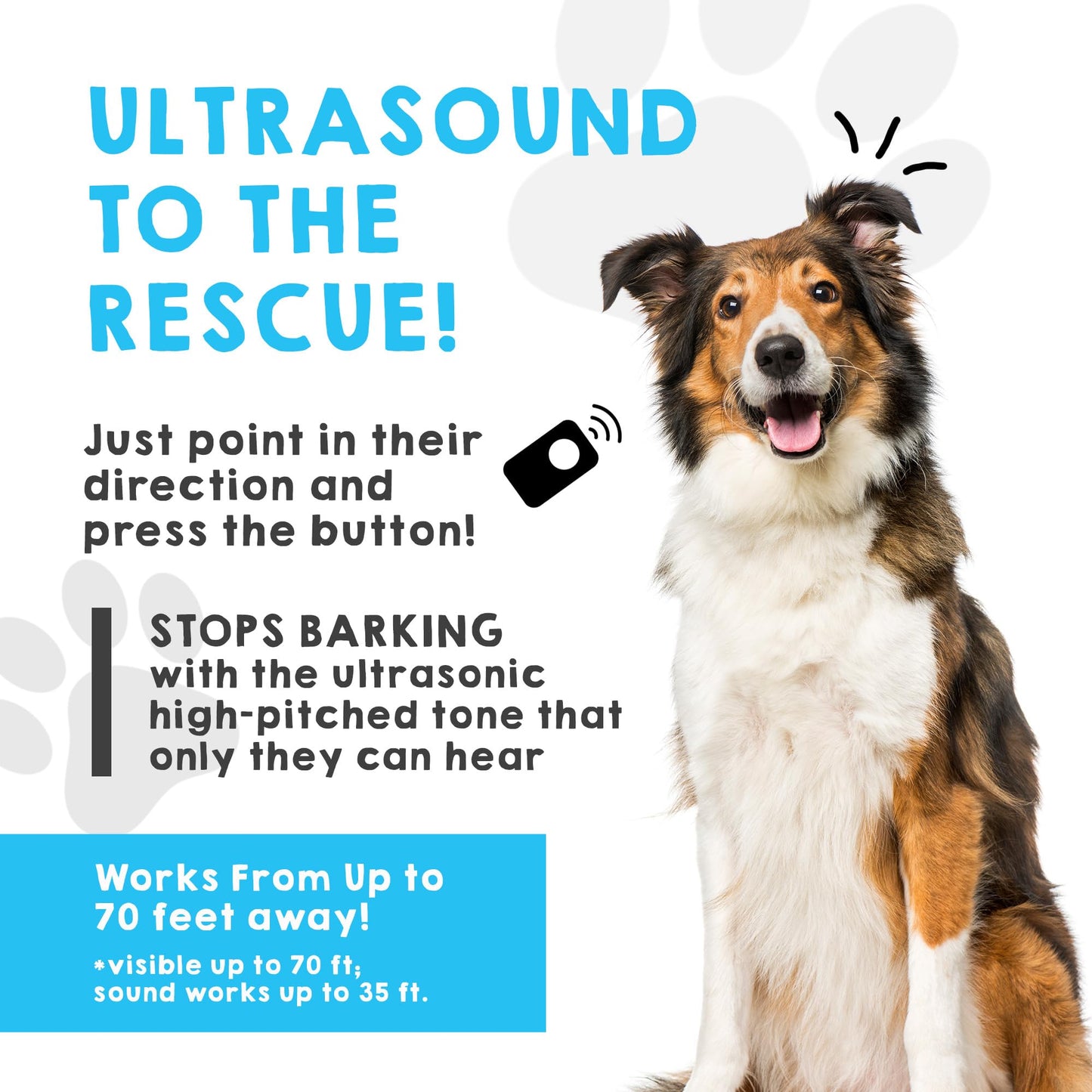 Bark Begone 2023 Ultrasonic Dog Bark Deterrent & Behavior Corrector - Stop Barking, Jumping, Aggression Without Yelling - Just Point & Press! Backed by Kevin Harrington from Shark Tank