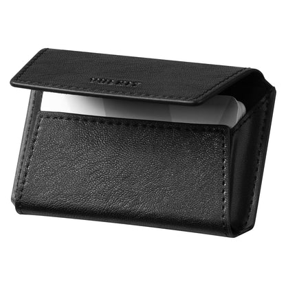 VULKIT Leather Business Card Holder Case for Men Slim Pocket Business Card Wallet Name Card Case Holder, Holds 20 Business Cards Black