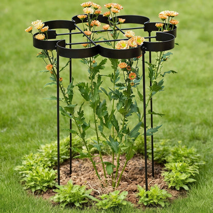 GOOOXIM 25" Peony Cages and Supports - Elegant Black Modern Flower Support Stakes for Peonies & Dahlias - Designed for Stability & Growth - Perfect for Gardens & Patios