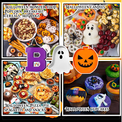 Mifoci 13.7 Inch Large Thanksgiving Boo Charcuterie Board Fillable Letter Charcuterie Halloween Pumpkin Ghost Paper Serving Trays and Platters Chocolate Candy Gift Box for Thanksgiving Party Supplies