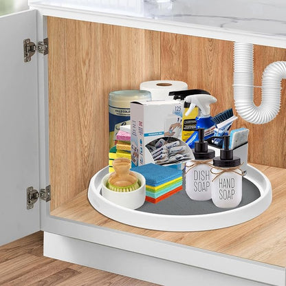 Set of 2, 12 Inch Non-Skid Lazy Susan Organizer, Pantry Lazy Susan Turntable for Cabinet, Kitchen Cabinet Organizer, Pantry Organization and Storage -Size- 12"x1.5"