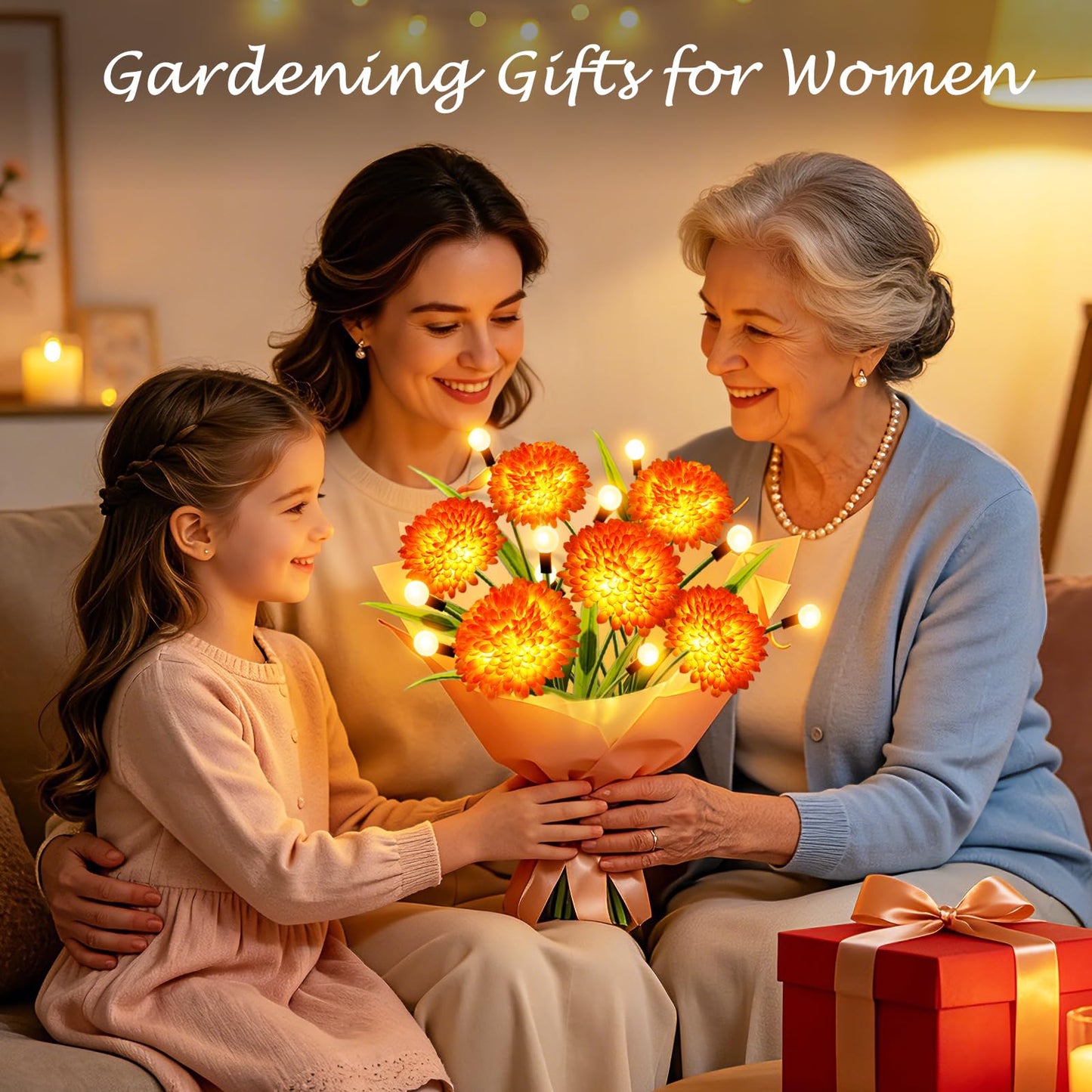 VOOKRY Solar Flowers Outdoor Waterproof, 4 Pack Garden Lights with Swaying Firefly Lights, Flower Light Garden Decor for Yard Patio Pathway Lawn Grave, Gardening Gifts for Women Mother's Day