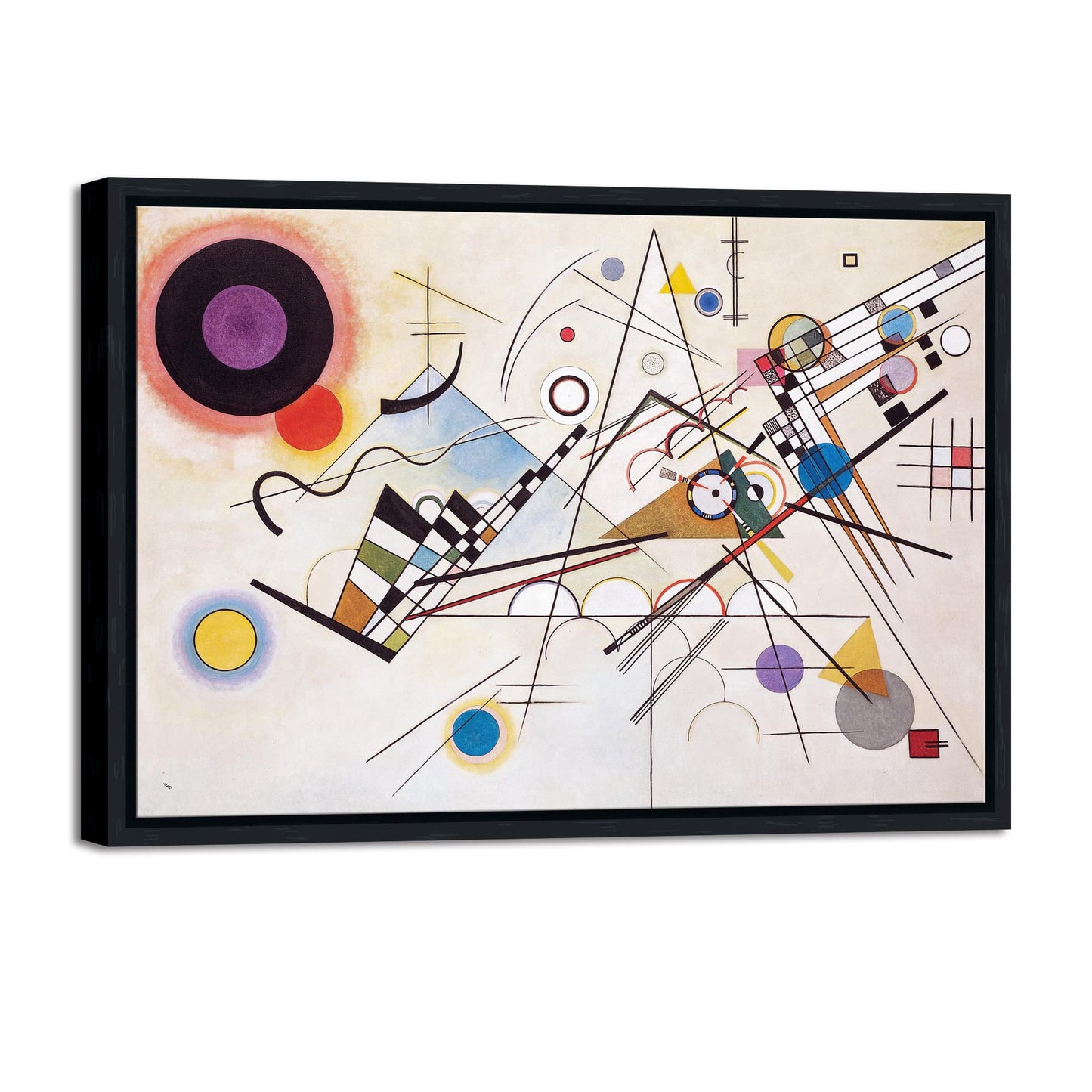 Wieco Art Framed Canvas Wall Art Composition VII, 1913 by Wassily Kandinsky Classic Abstract Famous Paintings Reproductions Canvas Wall Art for Home Decoration