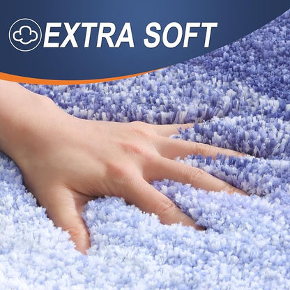 OLANLY Large Bathroom Rugs Mat 54x24, Extra Soft Absorbent Microfiber Bath Rugs, Rubber Backing, Quick Dry, Machine Washable Bath Mats for Bathroom, Tub and Shower, Home Decor Accessories, Blue-Violet
