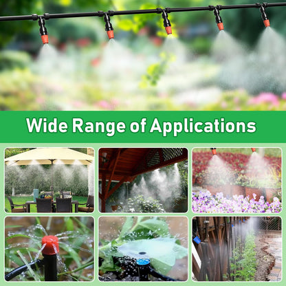 246FT Drip Irrigation System, Automatic Drip Irrigation Kit with 1/2" Main Tube & 1/4" Branch Tubing, Adjustable Drip Emitters, Garden Watering System for Flower Bed, Raised Beds, Lawn, Greenhouses