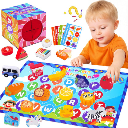 KMTJT Montessori Alphabet Mystery Box Toys for Toddlers Age 1 2 3 4 5, 26Pcs Fine Motor Sensory Sorting Games, Preschool Learning Activities & Speech Therapy, Christmas Birthday Gifts for Boys Girls