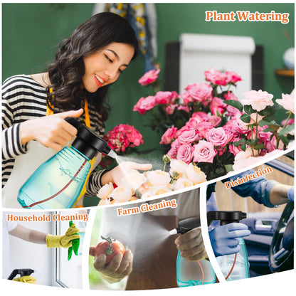 Dunkive Electric Spray Bottle Plant Mister for Indoor Outdoor Plants, 0.5 Gallon Automatic Watering Can Rechargeable Battery Powered Sprayer with Adjustable Spout for Gardening, Cleaning(Green Style)