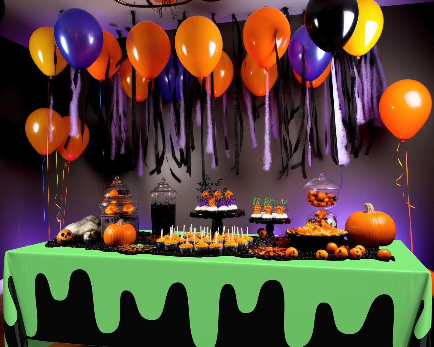 Remagr 6 Pcs Ghost Themed Plastic Tablecloths 54 x 108 Inch Waterproof Rectangle Table Cover Disposable Table Cloth for Boy Birthday Party Halloween Decorations Baby Showers Supplies (Ghost,Gooey)
