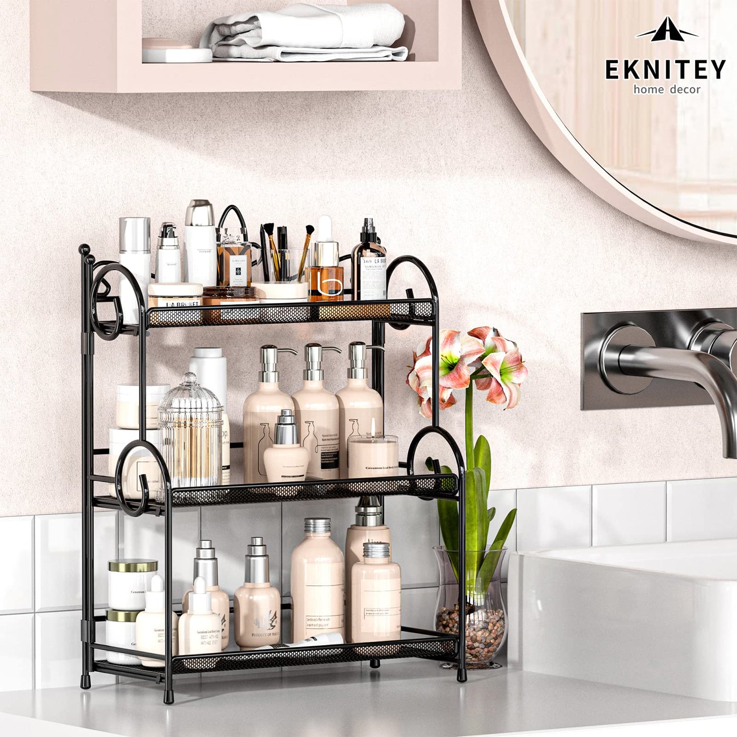 EKNITEY Bathroom Counter Organizer - 3 Tier Spice Rack(No Assembly)