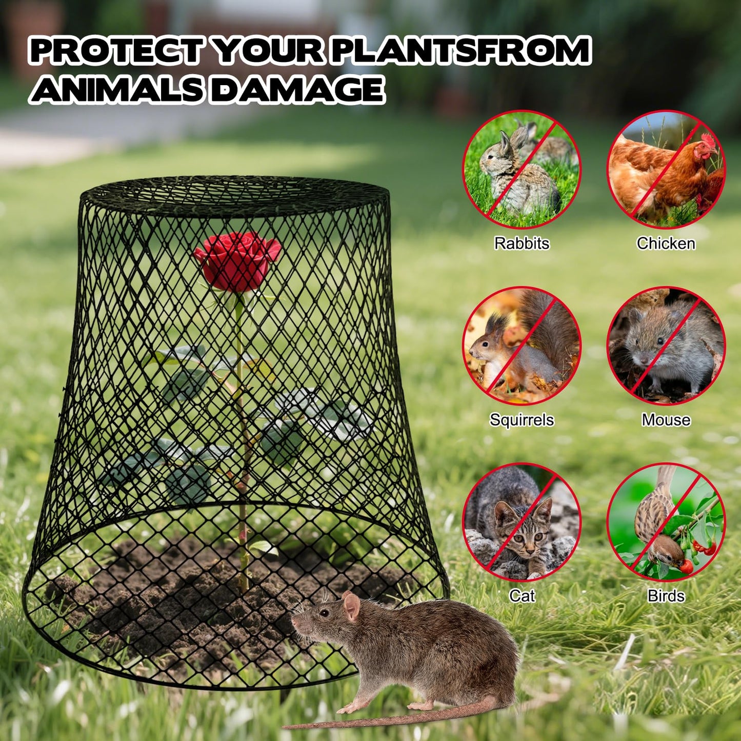 Hlimior 15 Sets of Chicken Wire Cloche Plant Covers Garden Netting, Heavy Duty Chicken Wire Plant Covers Protectors from Animals for Keeping Bunnies Chicken Squirrels Birds Other Out 9.13×9.13 in