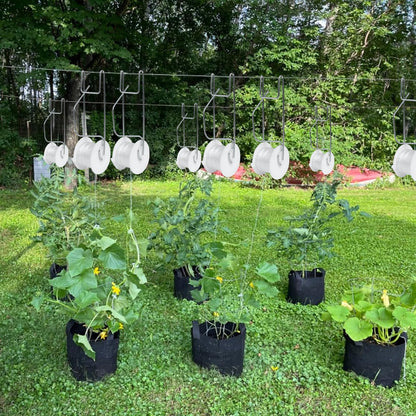 Hidbot Tomato Support Hooks with String 20 Pcs,100 Pcs Plant Support Clips for Climbing Plants,Tomato Trellis Roller Hooks with 49.2FT String,Reusable Grape Vine Clips to Prevent Tomatoes
