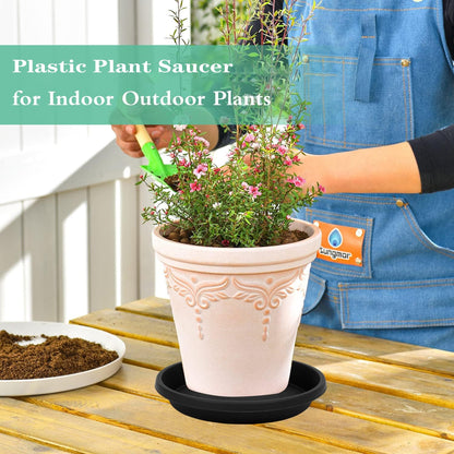 NIMYAU 2 Pack Plant Saucer 14 Inch, Durable Plant Trays for Pots, Plant Drip Trays, Plant Water Catcher Tray for Plants, Plastic Plant Saucers for Indoors no Holes