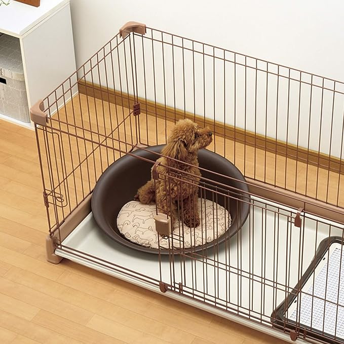 Richell: Oval Pet Bed - Small Brown - Dogs & Cats, Flexible Waterproof Plastic Frame, Washable Polyester Cushion Size 16.5 x 12.6 x 2.2”