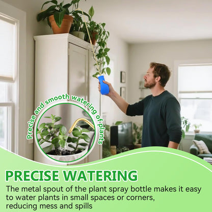 Squeeze Bottle for Hanging Plants, 19" Long Spout Plant Watering Bottle, Easy Squeeze Indoor/Outdoor Watering Can Alternative, Precise Sprinkling for Hanging Baskets, Houseplants(Blue,8 oz,1 Pack)
