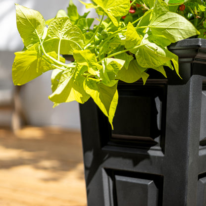 Mayne Wyndham 24-Inch Tall Planter – Self-Watering, Weather-Resistant Planter for Flowers – Durable Indoor/Outdoor Design for Patio, Porch, or Entryway
