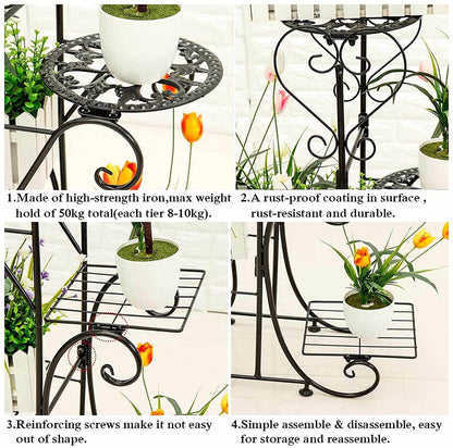 ZEELYDE Plant Stand,Tricycle Plant Stand Flower Pot Cart Bicycle Holder Rack for Home Garden Patio Flower Shelf