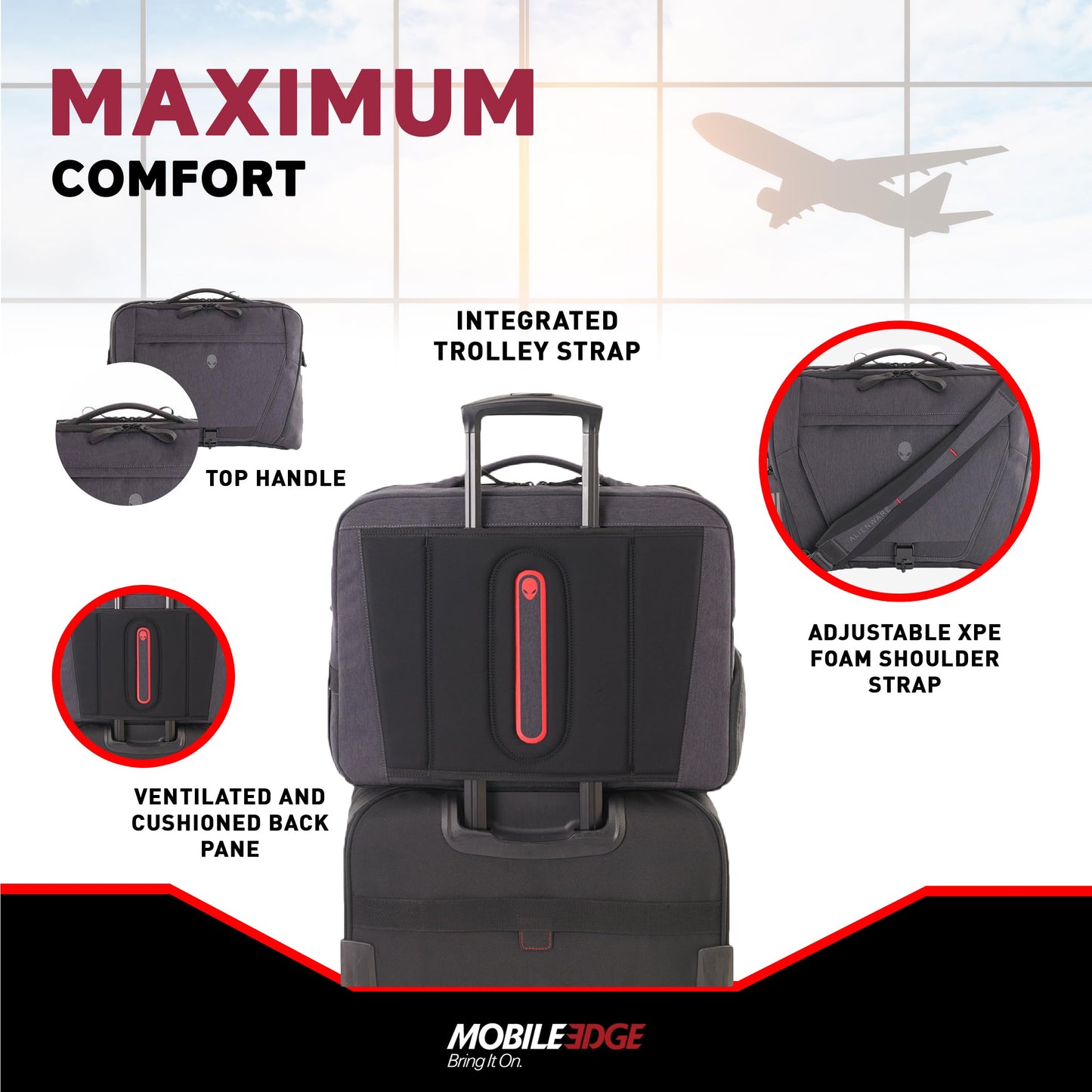 Mobile Edge Elite Messenger Bag, Specifically Designed for Alienware Area 51m Gaming Laptops 17"