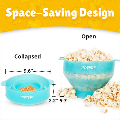 The Orginal HotPop Silicone Popcorn Maker - Microwave Popcorn Popper with Handles - Collapsible Bowl, Heat-Resistant, Easy to Clean, Ideal for Family Movie Nights, 15-Cup Capacity - Red