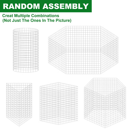 winemana 12 Set Garden Plant Protector Cage, 36 Pcs 16x12 IN Metal Wire Protectors for Plants Protection Cages with Stakes Nylon Ties Animals Barrier to Keep Rabbit Chicken Away from Flower Vegetables