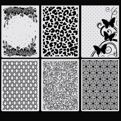 6Pcs Flower Leaf Embossing Folders DIY Craft Paper Card Embossing Template Stencil Paper Card Decorating Mold Plastic Embossing Machine Template for Card Making Scrapbooking Photo Album Decoration