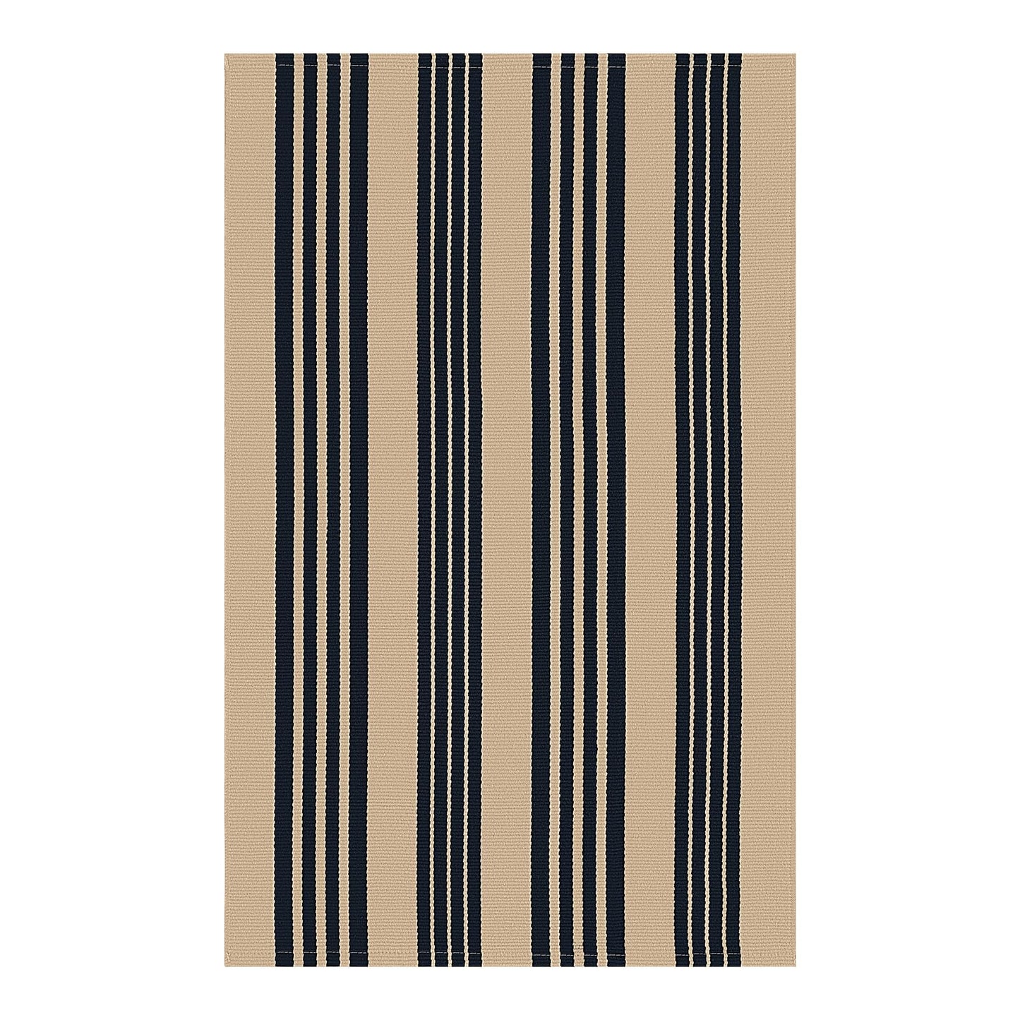 KOZYFLY Striped Front Door Mat 2x3 Ft Brown and Black Cotton Washable Indoor Outdoor Rug Doormats Small Area Rugs for Kitchen Entryway Porch