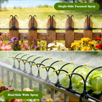 Drip Irrigation System for Garden, Automatic Watering System with Adjustable 360° Copper Spray Nozzles, DIY Drip Irrigation Kit for Yard, Lawn, Greenhouse, Raised Beds & Potted Plants (50FT)