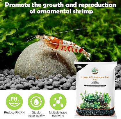 19.8Ib Shrimp Soil Water Grass Mud for Aquarium Fish Tank Aquascaping - Aquarium Substrate Soil for Shrimp Breeding and Plant Growth, No Washing Needed