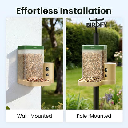 Birdfy Smart Bird Feeder with Camera for Rookie, Camera Bird Feeder Dual Night Vision, AI Recognition IP66 Waterproof for BirdLovers