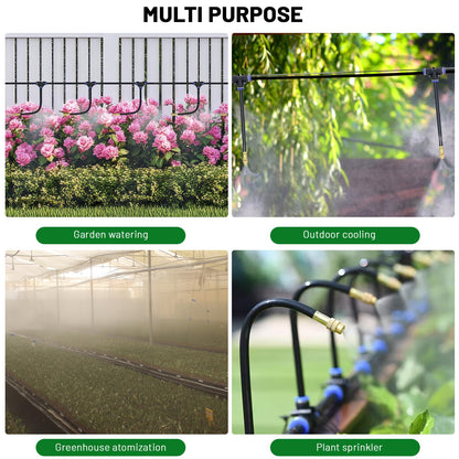 Thiswing 360° Adjustable Drip Irrigation System - 30 FT Garden Watering System with 10 Nozzles, Raised Bed Sprinkler Irrigation System, Garden Mister for Yard, Lawn, Plants, 5/16" Tubing