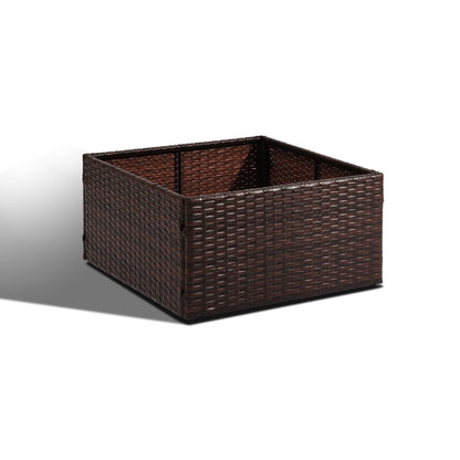 SUNNYPARK Mailbox Posts Wrap Planter Box, 24-inch Handmade Rattan Planter for 4x4 6x6 Posts, All-Weather Decorative Flower Box for Outside