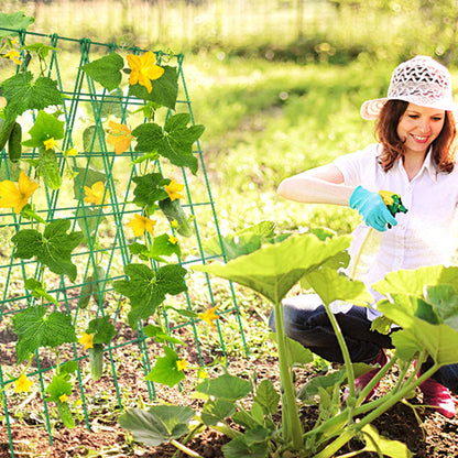 DoCred Cucumber Trellis, 2 Pack Foldable A Frame Trellis for Raised Bed Climbing Plants, Vegetables, Includes Plant Support Clips, Twist Ties, Plastic Ties- Made from PVC-Coated Steel