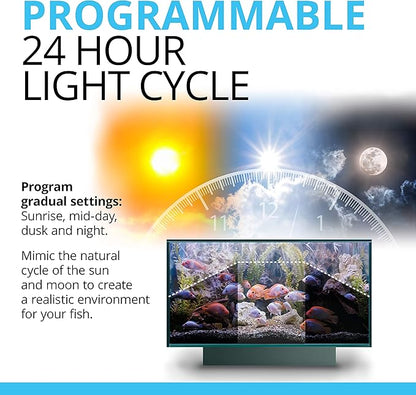 Fluval Aquasky 2.0 LED Aquarium Light – 12W, 15–24" – Adjustable RGB & 6500K White LEDs | App Controlled with Weather Effects | Freshwater & Fish-Only Marine Tanks | Extendable Brackets