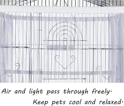 Fit Fly Bird Cage Mesh Seed Catcher Pocket Style Guard Skirt Round Angled Cage Girth 48"-55" Medium