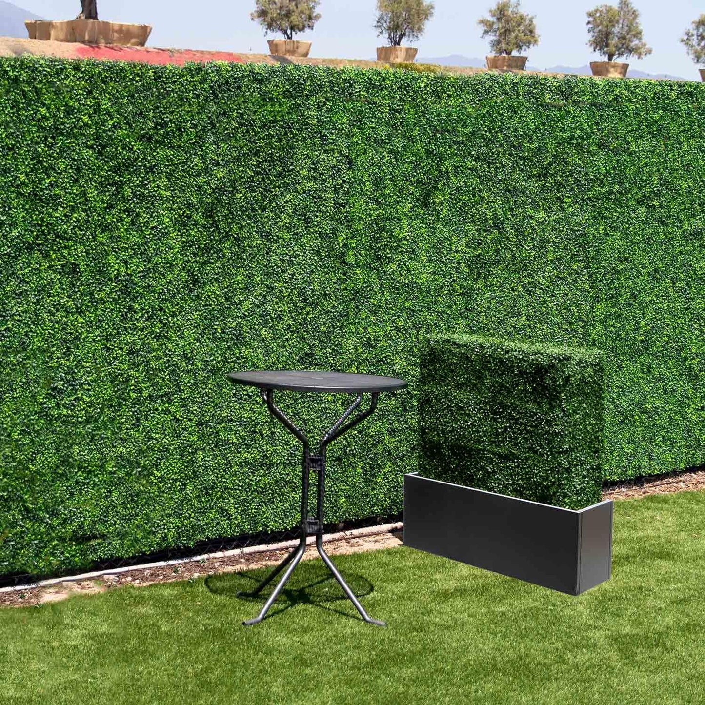 NatraHedge (44" Lx 15" W x 15" H (Black- Aluminum) Hampton Classic Wooden Planter Box Indoor and Outdoor Rectangular Garden Planter Use for Patio, Yard, Greenhouse, Vegatable, Flowers, and Herb