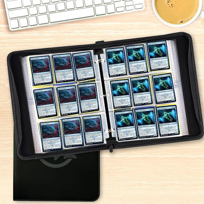 Trading Card Binder,9-Pocket Premium Collector Card Binder Holds 720 Cards,Standard Cards Collection Album Folder for MTG,TCG,Yugioh(Black 2)