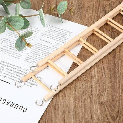 2 Pack Bird Ladder, Wooden Bird Cage Ladder Birds Cage Accessories for Parakeets, Parrots, Cockatoo & Lovebirds (6 Step & 8 Step)