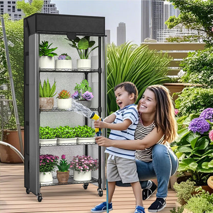 sagrynfp Small Greenhouse for Indoors, 5 Tier 23.1" L×13.2" W×61.2" H mini Greenhouse Outdoor, Indoor Adjustable Shelves