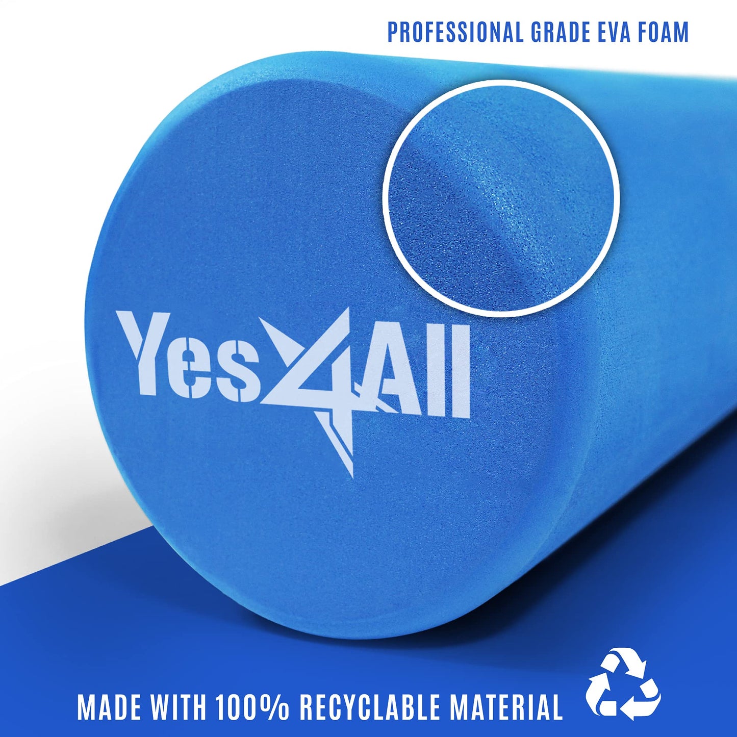 Yes4All EVA Firm Foam Roller for Back - Round Back Roller for Exercise, Yoga & Pilates 12/18/24/36 inch