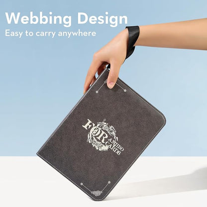 iofeiwak Mini Amiibo Card Display Album, Brown, 0.82x1.22 inch, Faux Leather, Waterproof, 20 Sleeves Included