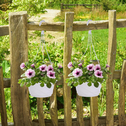 Toddmomy 10 Pack 6.7 Inch Plastic Hanging Flower Pots with Hooks Round Planters for Succulents Herbs Small Plants Indoor Outdoor Garden Hanging Baskets