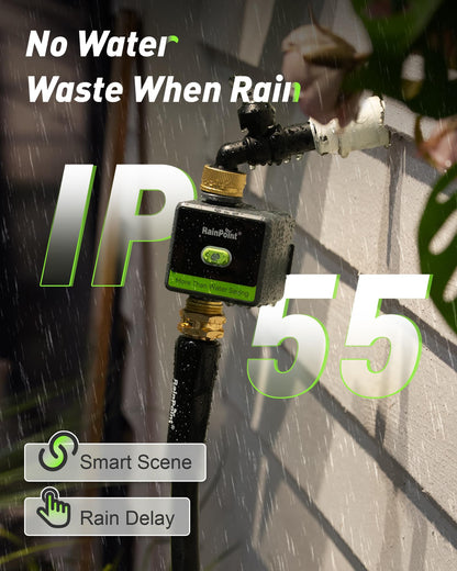 RAINPOINT WiFi Water Hose Timer with Brass Inlet&Outlet, Smart Sprinkler Timer for Watering with Gateway, WiFi Watering System for Garden, Automatic Irrigation System for Lawns and Yard